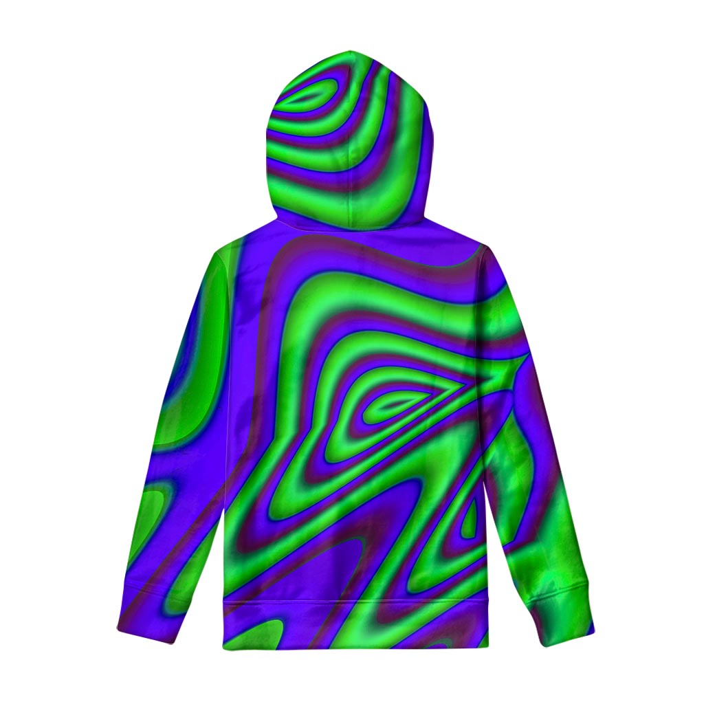 Purple Green Psychedelic Trippy Print Pullover Hoodie