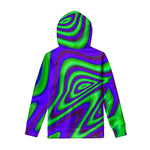 Purple Green Psychedelic Trippy Print Pullover Hoodie