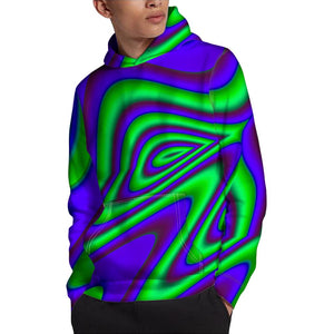 Purple Green Psychedelic Trippy Print Pullover Hoodie