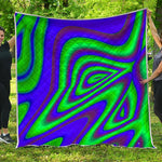 Purple Green Psychedelic Trippy Print Quilt
