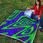 Purple Green Psychedelic Trippy Print Quilt