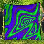 Purple Green Psychedelic Trippy Print Quilt