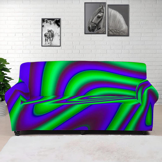Purple Green Psychedelic Trippy Print Sofa Cover