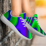 Purple Green Psychedelic Trippy Print Sport Shoes GearFrost