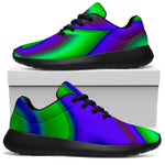 Purple Green Psychedelic Trippy Print Sport Shoes GearFrost