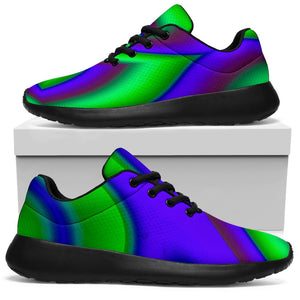 Purple Green Psychedelic Trippy Print Sport Shoes GearFrost