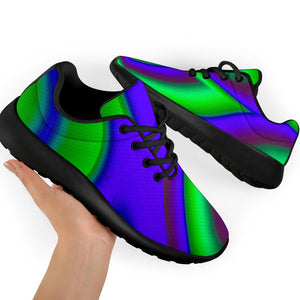 Purple Green Psychedelic Trippy Print Sport Shoes GearFrost