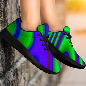 Purple Green Psychedelic Trippy Print Sport Shoes GearFrost