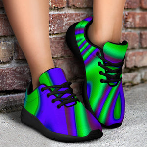 Purple Green Psychedelic Trippy Print Sport Shoes GearFrost