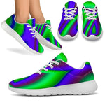 Purple Green Psychedelic Trippy Print Sport Shoes GearFrost