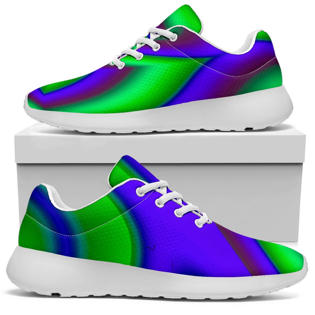 Purple Green Psychedelic Trippy Print Sport Shoes GearFrost