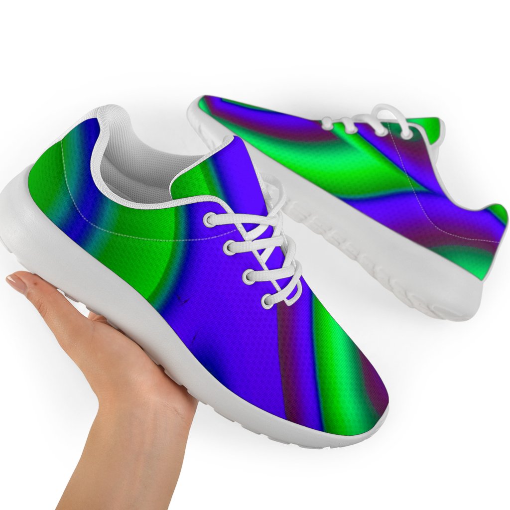 Purple Green Psychedelic Trippy Print Sport Shoes GearFrost