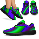 Purple Green Psychedelic Trippy Print Sport Shoes GearFrost