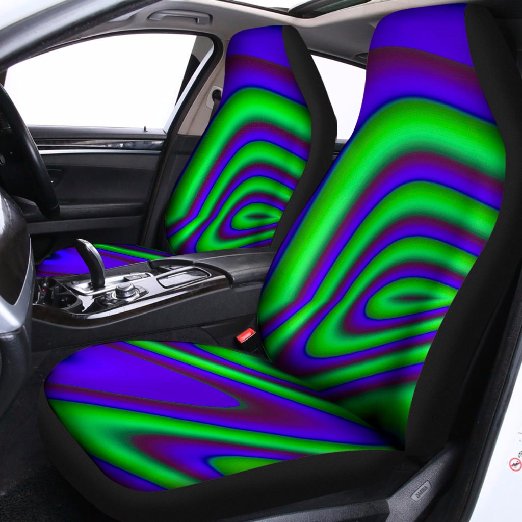 Purple Green Psychedelic Trippy Print Universal Fit Car Seat Covers
