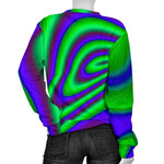 Purple Green Psychedelic Trippy Print Women's Crewneck Sweatshirt GearFrost