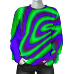 Purple Green Psychedelic Trippy Print Women's Crewneck Sweatshirt GearFrost