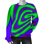 Purple Green Psychedelic Trippy Print Women's Crewneck Sweatshirt GearFrost