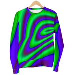 Purple Green Psychedelic Trippy Print Women's Crewneck Sweatshirt GearFrost