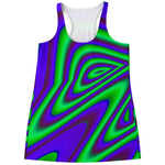 Purple Green Psychedelic Trippy Print Women's Racerback Tank Top