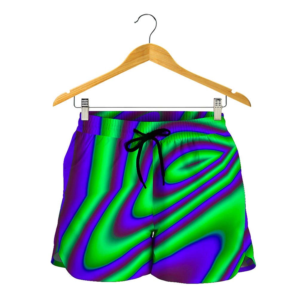 Purple Green Psychedelic Trippy Print Women's Shorts