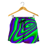 Purple Green Psychedelic Trippy Print Women's Shorts