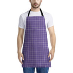 Purple Grey And White Tattersall Print Apron