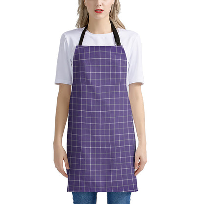 Purple Grey And White Tattersall Print Apron