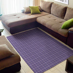 Purple Grey And White Tattersall Print Area Rug