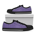 Purple Grey And White Tattersall Print Black Low Top Sneakers