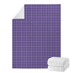 Purple Grey And White Tattersall Print Blanket