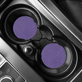 Purple Grey And White Tattersall Print Car Coasters