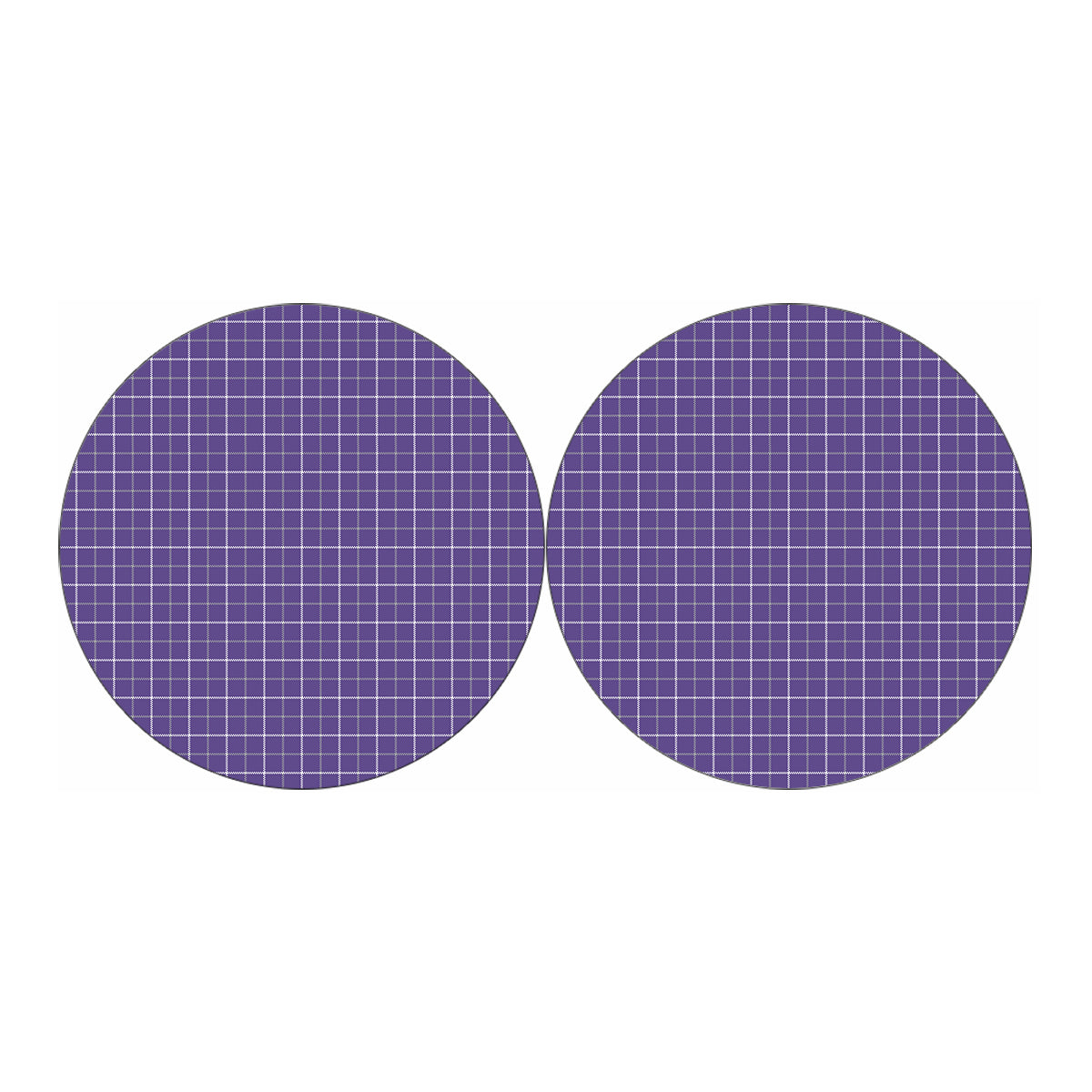 Purple Grey And White Tattersall Print Car Coasters