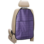 Purple Grey And White Tattersall Print Car Seat Organizers
