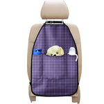 Purple Grey And White Tattersall Print Car Seat Organizers