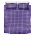 Purple Grey And White Tattersall Print Duvet Cover Bedding Set