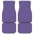 Purple Grey And White Tattersall Print Front and Back Car Floor Mats