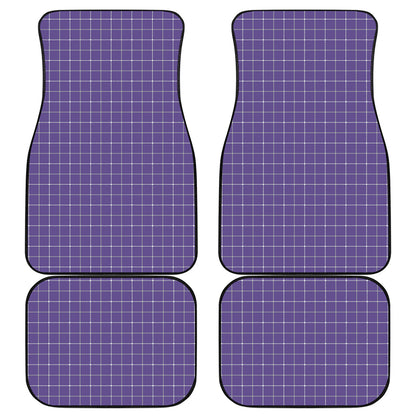 Purple Grey And White Tattersall Print Front and Back Car Floor Mats