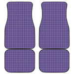 Purple Grey And White Tattersall Print Front and Back Car Floor Mats