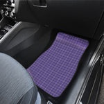 Purple Grey And White Tattersall Print Front and Back Car Floor Mats