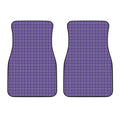Purple Grey And White Tattersall Print Front Car Floor Mats