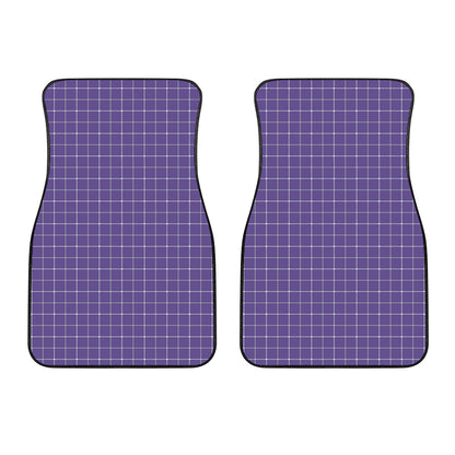 Purple Grey And White Tattersall Print Front Car Floor Mats