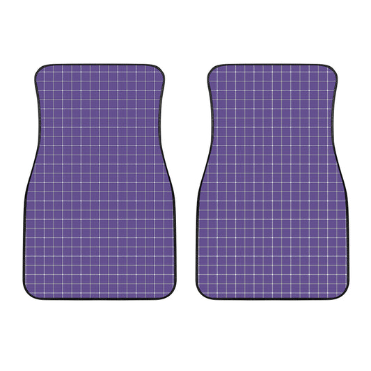 Purple Grey And White Tattersall Print Front Car Floor Mats