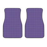 Purple Grey And White Tattersall Print Front Car Floor Mats