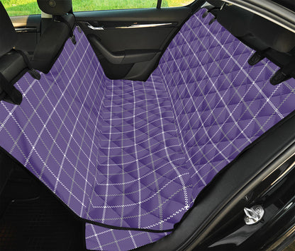 Purple Grey And White Tattersall Print Pet Car Back Seat Cover