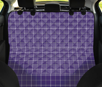 Purple Grey And White Tattersall Print Pet Car Back Seat Cover