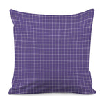 Purple Grey And White Tattersall Print Pillow Cover