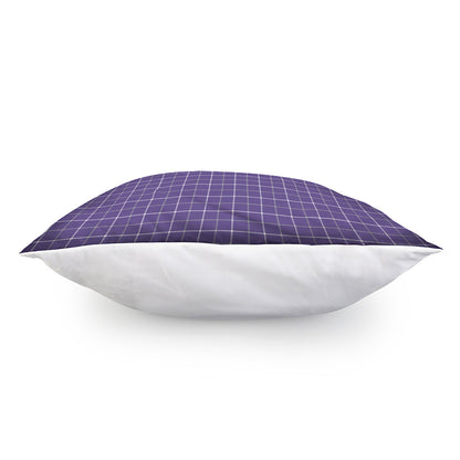 Purple Grey And White Tattersall Print Pillow Cover