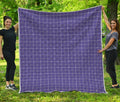 Purple Grey And White Tattersall Print Quilt