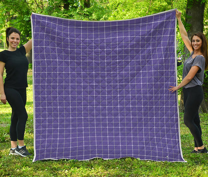 Purple Grey And White Tattersall Print Quilt