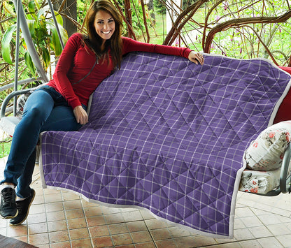 Purple Grey And White Tattersall Print Quilt
